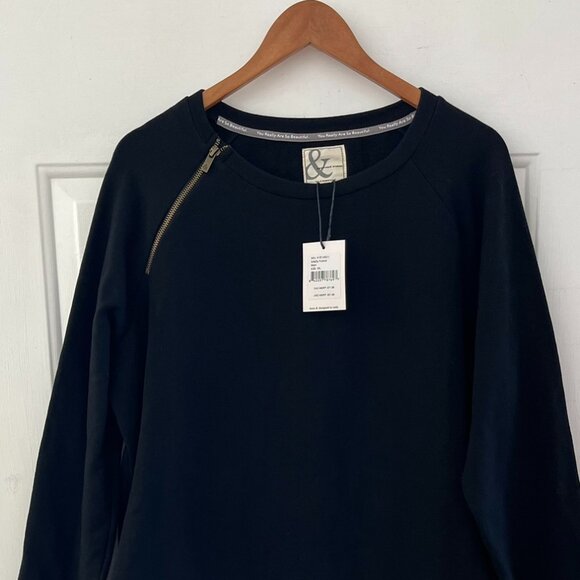 Ampersand Avenue Plus-Size Black Side Zip Pullover Sweatshirt Sz 3XL - Picture 3 of 11